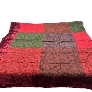 April Cornell boho eclectic colorful mixed media table cloth quilt throw blanket